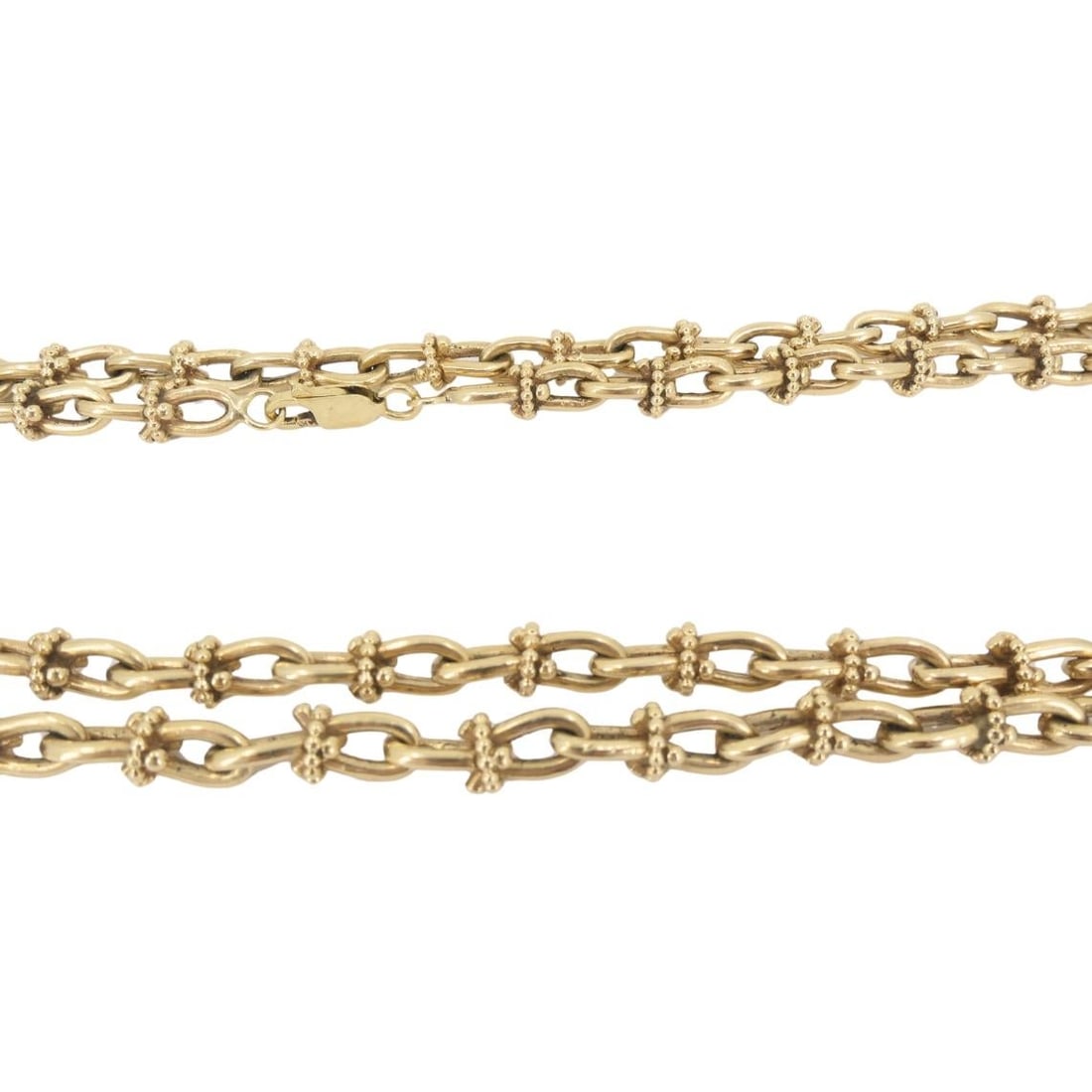 Vintage 14k Gold Nautical Chain Necklace Mariner Link Design - 12