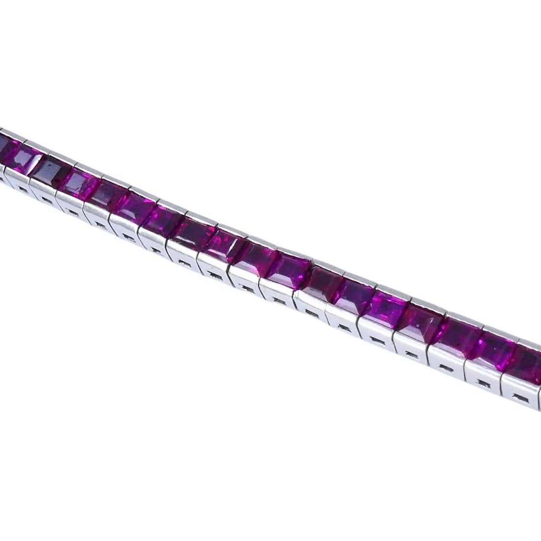 Art Deco Ruby Tennis Bracelet Platinum - 4