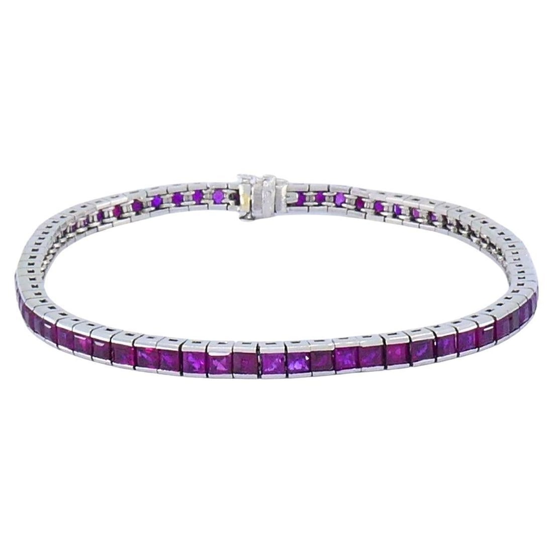 Art Deco Ruby Tennis Bracelet Platinum - 7