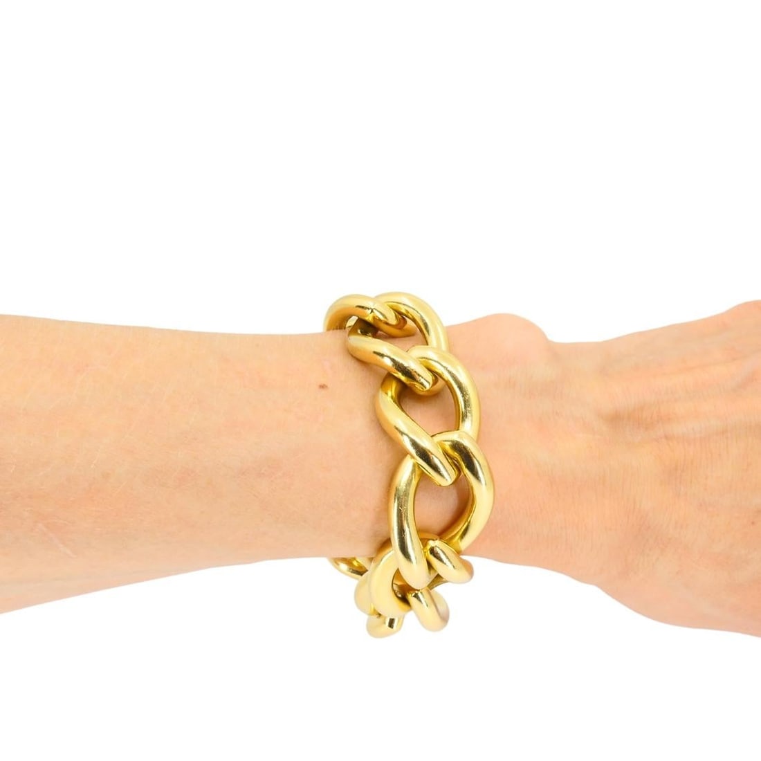 Vintage Italian Bracelet 18k Gold Marquise Shape Link - 12