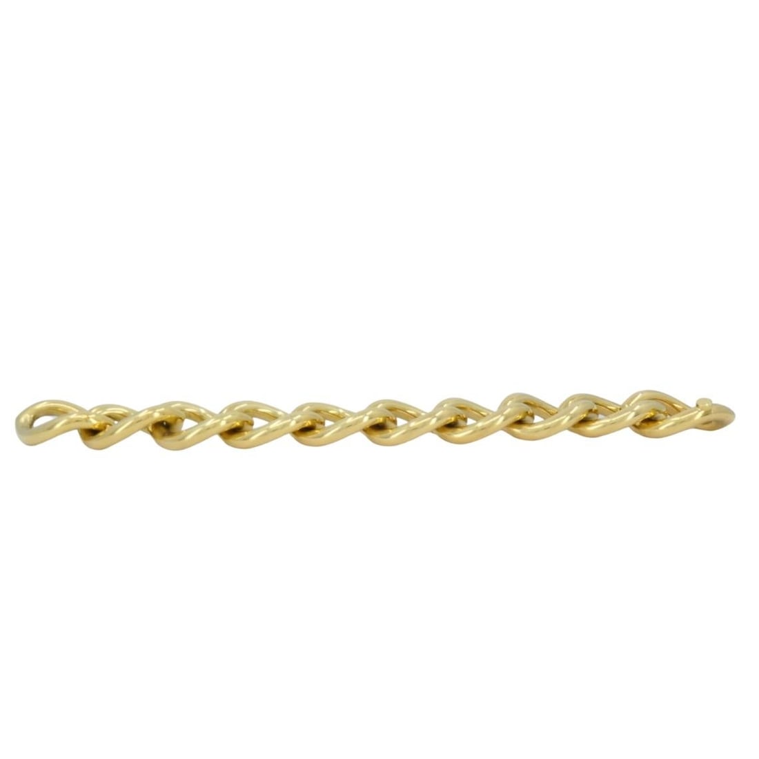 Vintage Italian Bracelet 18k Gold Marquise Shape Link - 13