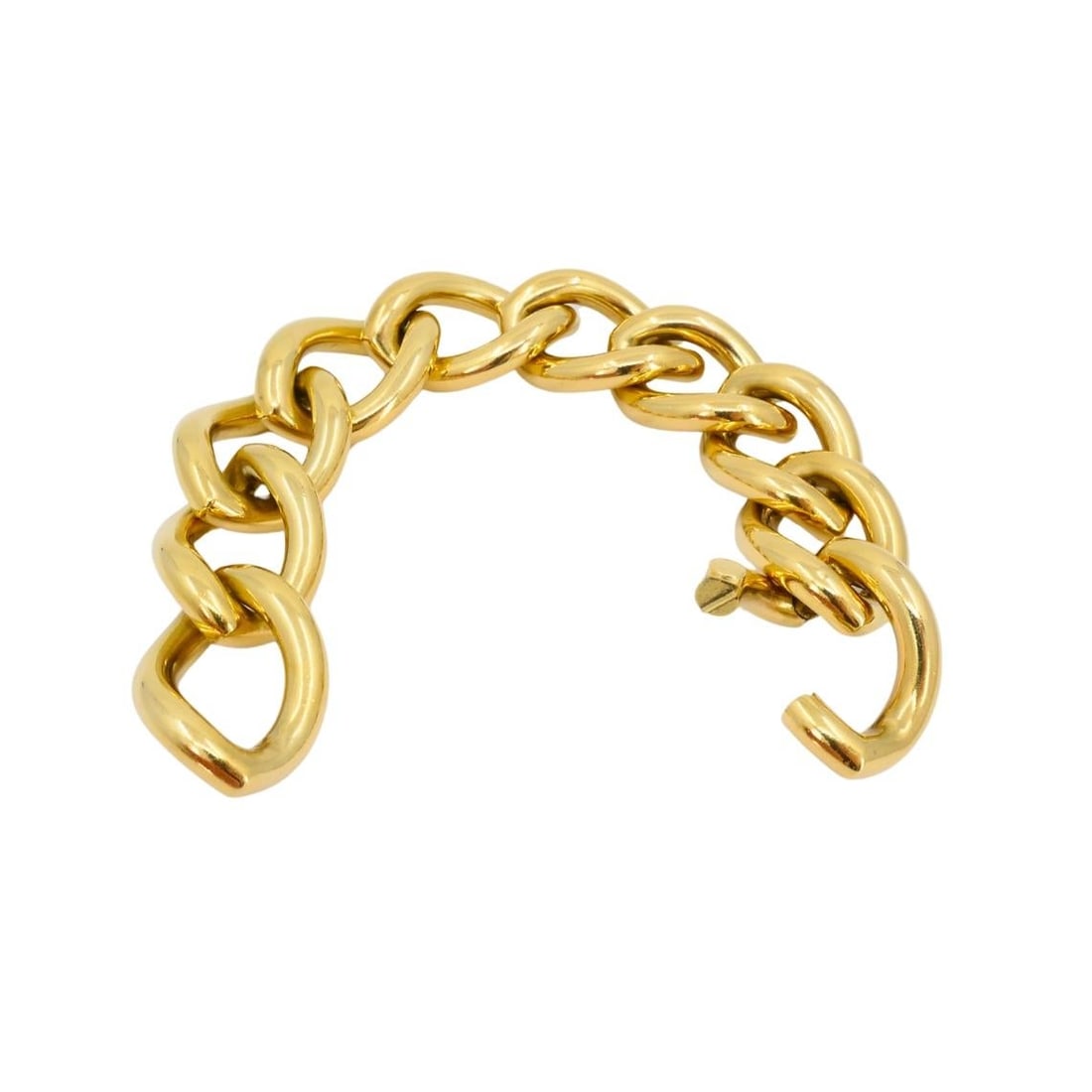 Vintage Italian Bracelet 18k Gold Marquise Shape Link - 17