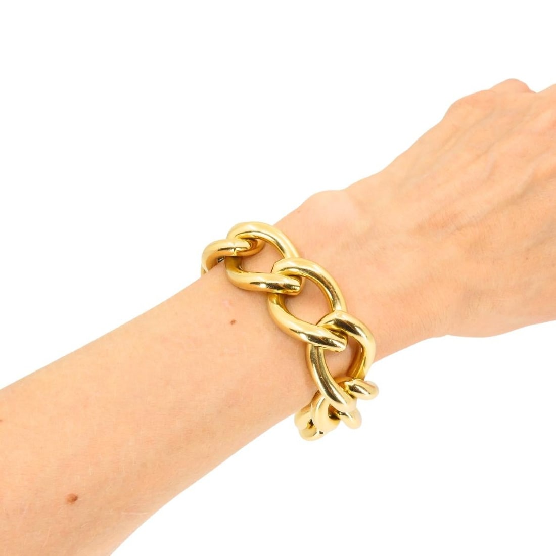 Vintage Italian Bracelet 18k Gold Marquise Shape Link - 3