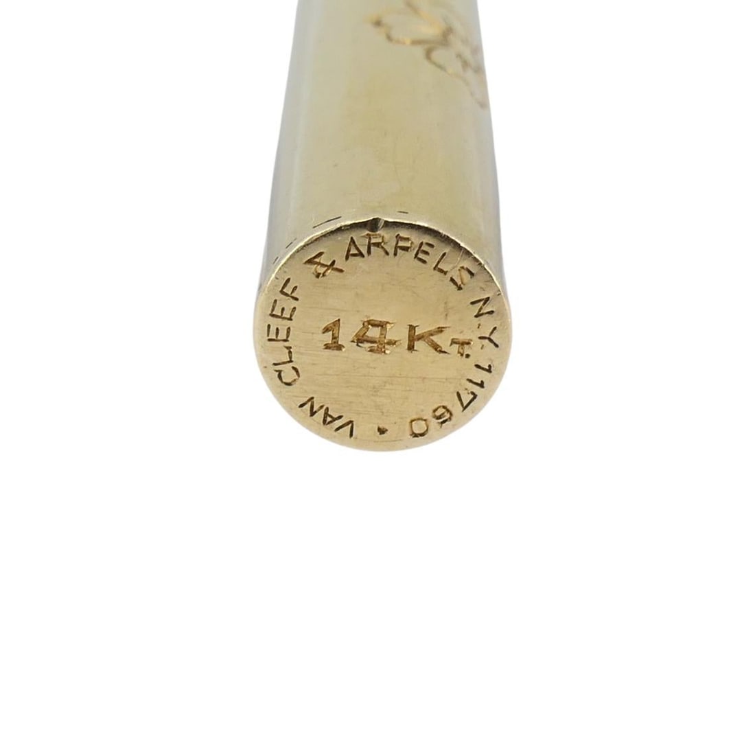 Retro 1940s Van Cleef & Arpels 14k Gold Ruby Pocket Make-Up Brush - 18