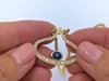 14k Gold Diamond Sapphire Pendant Necklace Eye Motif - 18