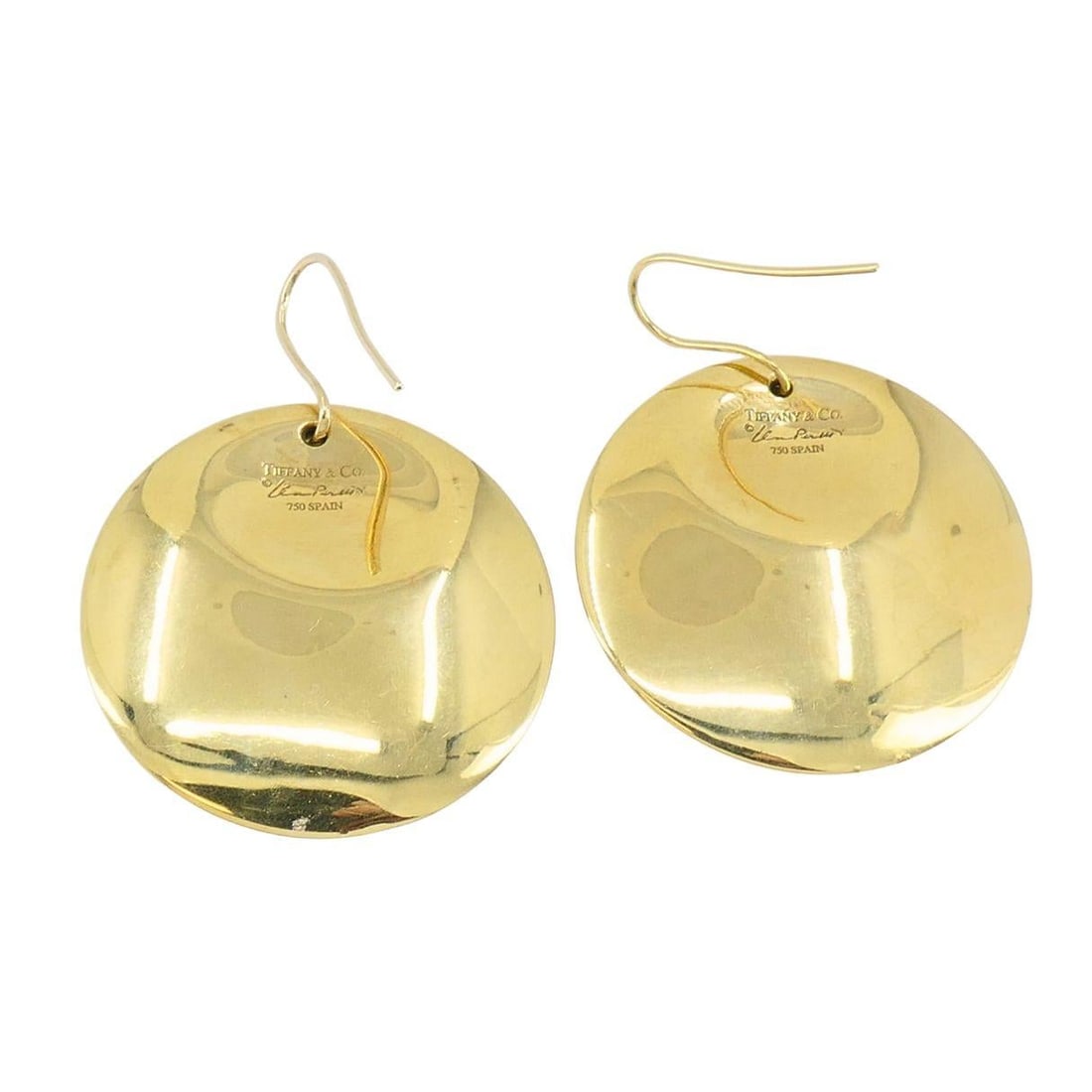Tiffany & Co. Elsa Peretti 18k Gold Large Round Disc Earrings - 4
