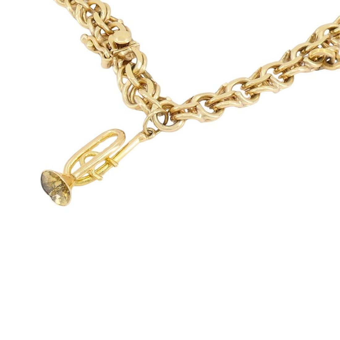 Vintage 14k 18k Gold Charm Bracelet - 13