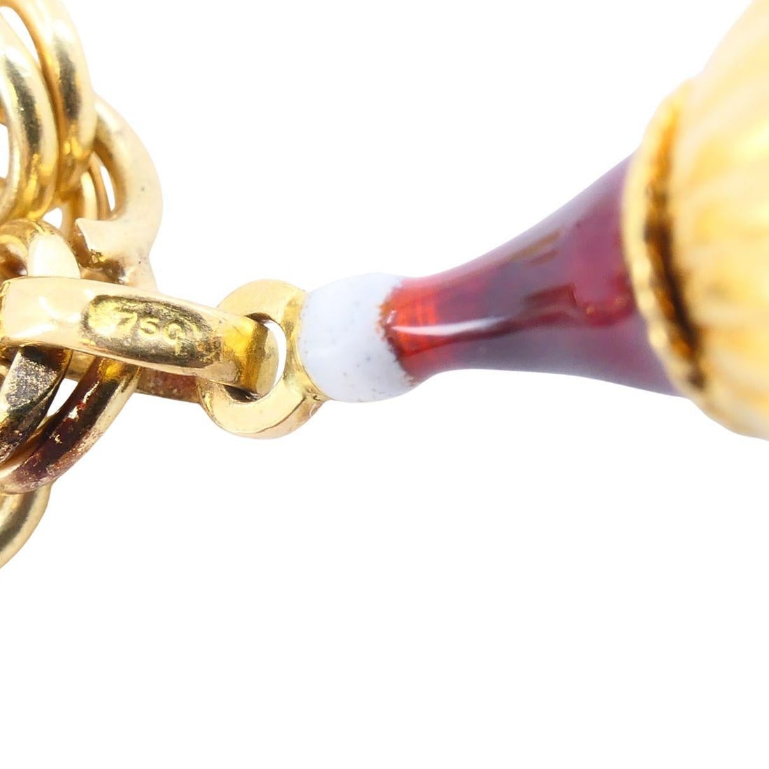 Vintage 14k 18k Gold Charm Bracelet - 5