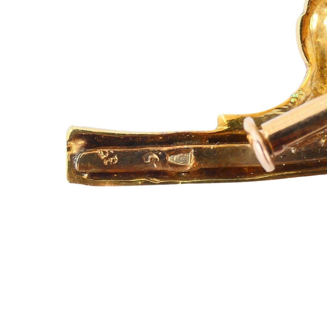 Vintage 18k Gold Diamond Enamel Flower Pendant Clip Brooch - 5