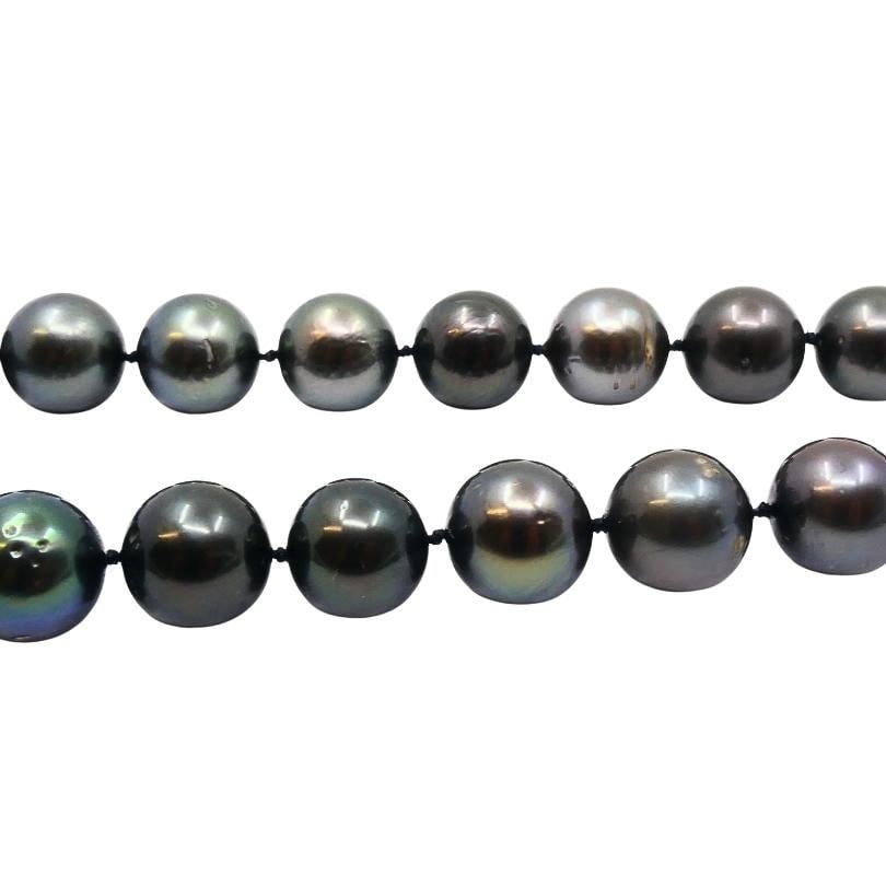 Tahitian Pearl Strand Necklace 14k Gold Clasp - 11