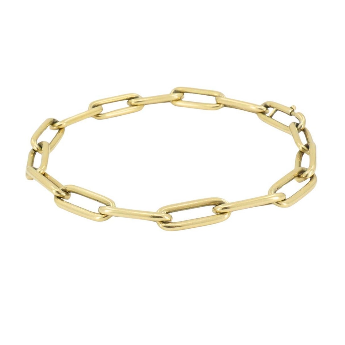 Vintage 14k Gold Paperclip Link Bracelet - 11
