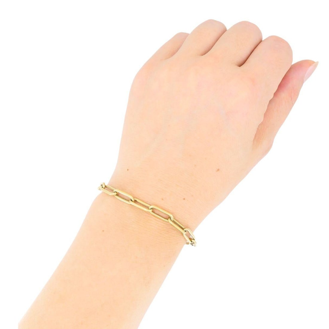 Vintage 14k Gold Paperclip Link Bracelet - 18