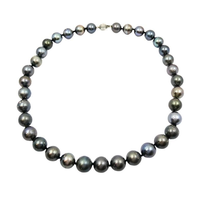 Tahitian Pearl Necklace 14k Gold Clasp - 10
