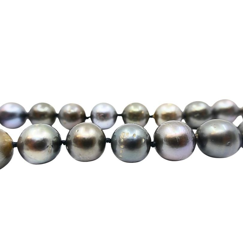 Tahitian Pearl Necklace 14k Gold Clasp - 11