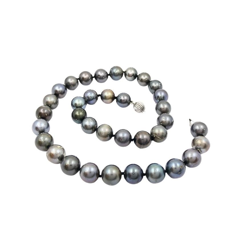Tahitian Pearl Necklace 14k Gold Clasp - 12