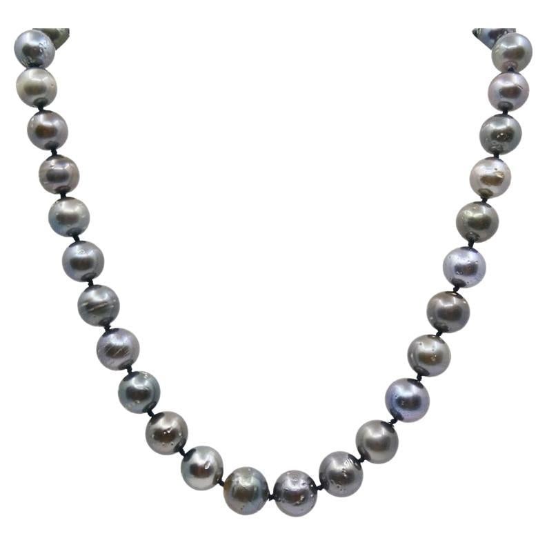Tahitian Pearl Necklace 14k Gold Clasp - 7