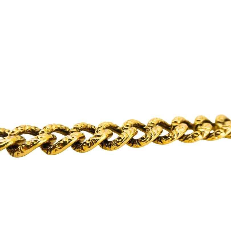 Vintage 14k Gold Heart Lock Link Bracelet - 3