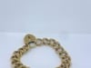 Vintage 14k Gold Heart Lock Link Bracelet - 8