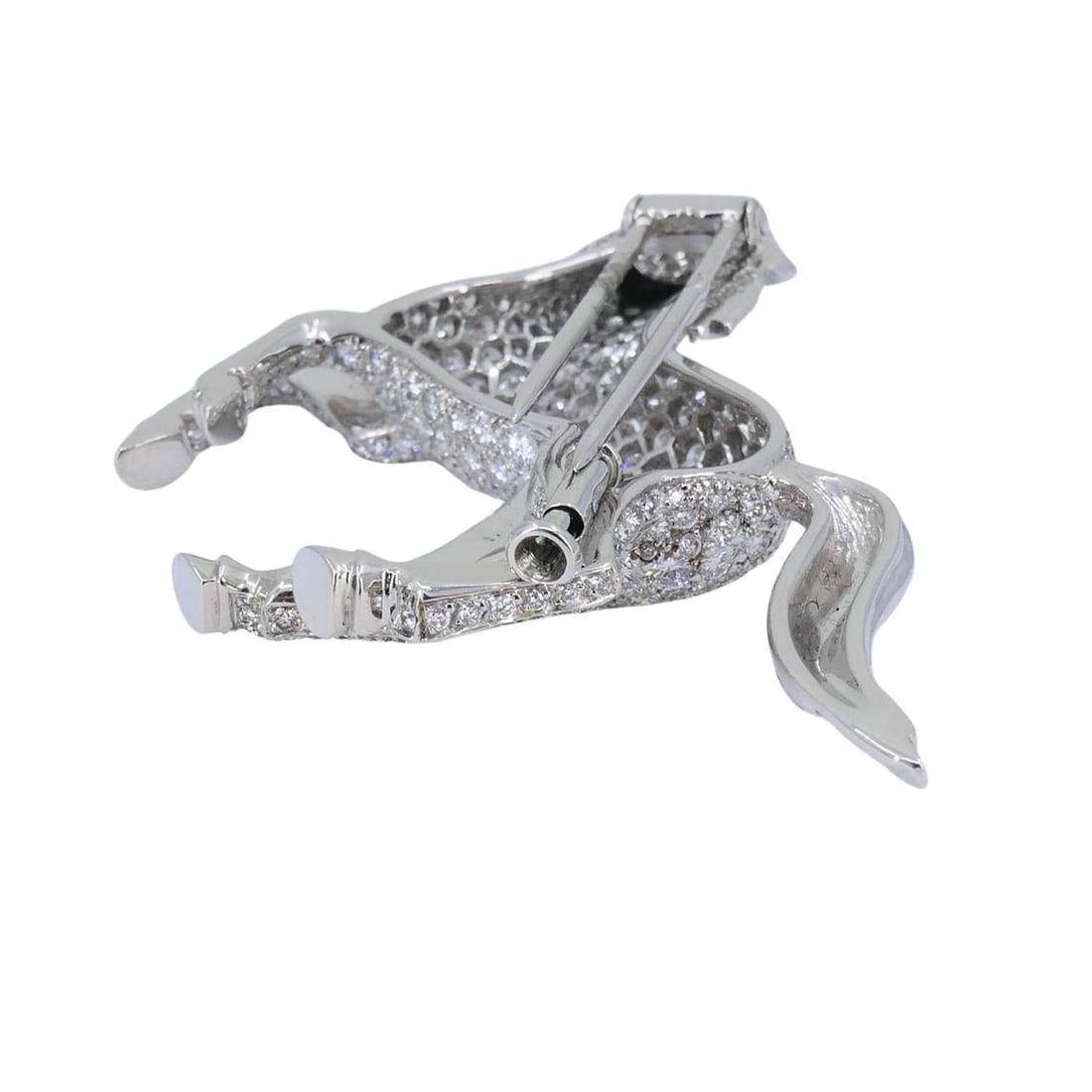 Vintage Cartier 18k Gold Diamond and Emerald Horse Brooch - 15