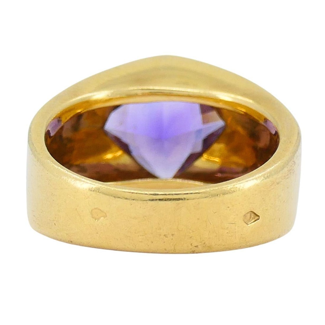 Vintage French 18k Gold Amethyst Ring - 13