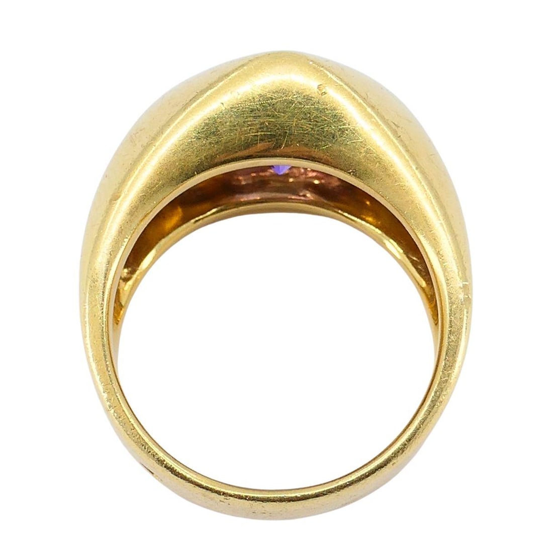 Vintage French 18k Gold Amethyst Ring - 17