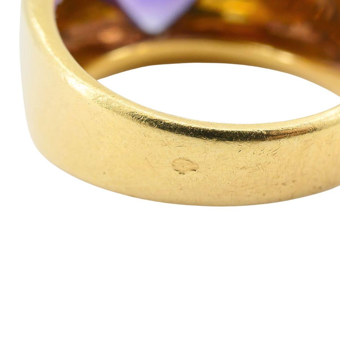 Vintage French 18k Gold Amethyst Ring - 19