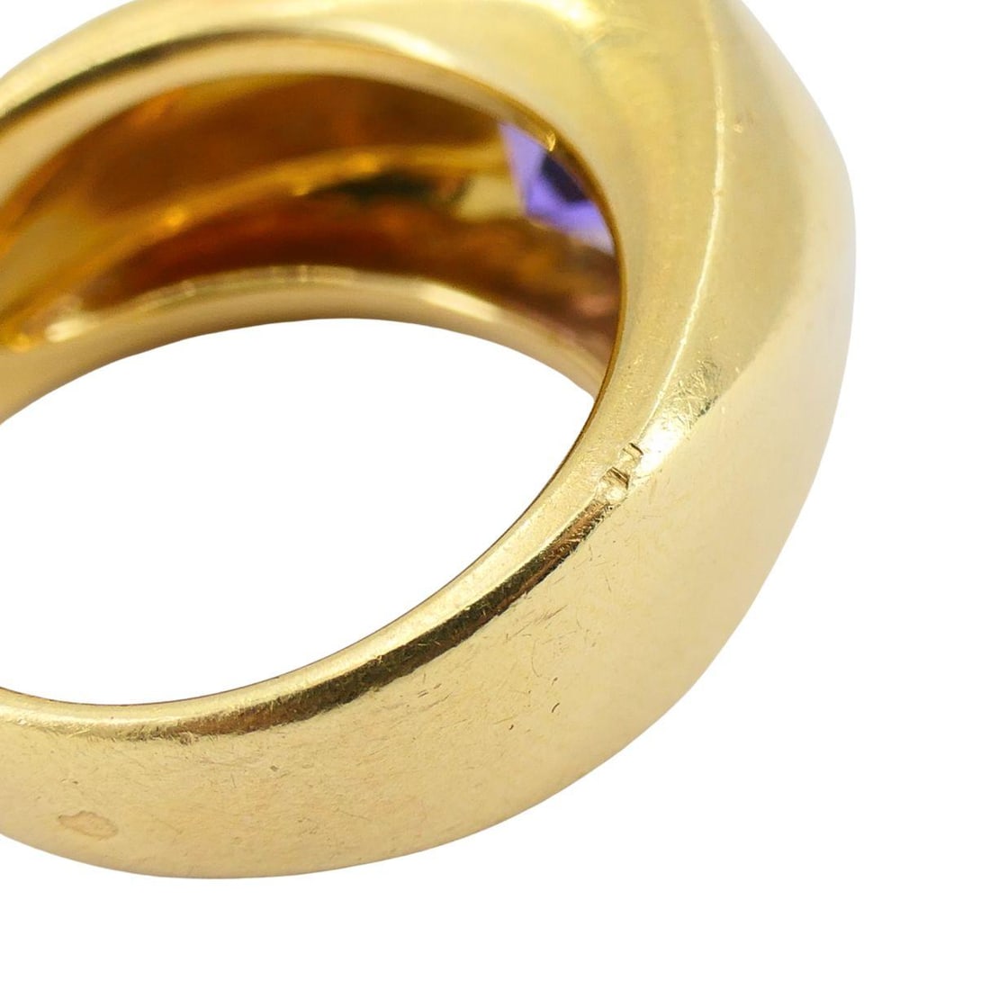 Vintage French 18k Gold Amethyst Ring - 3