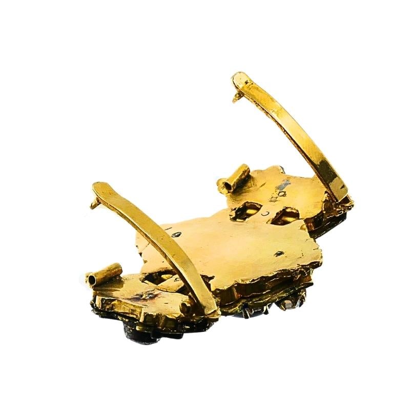 Antique Victorian 14K Gold Gemstone Enamel Buckle - 6