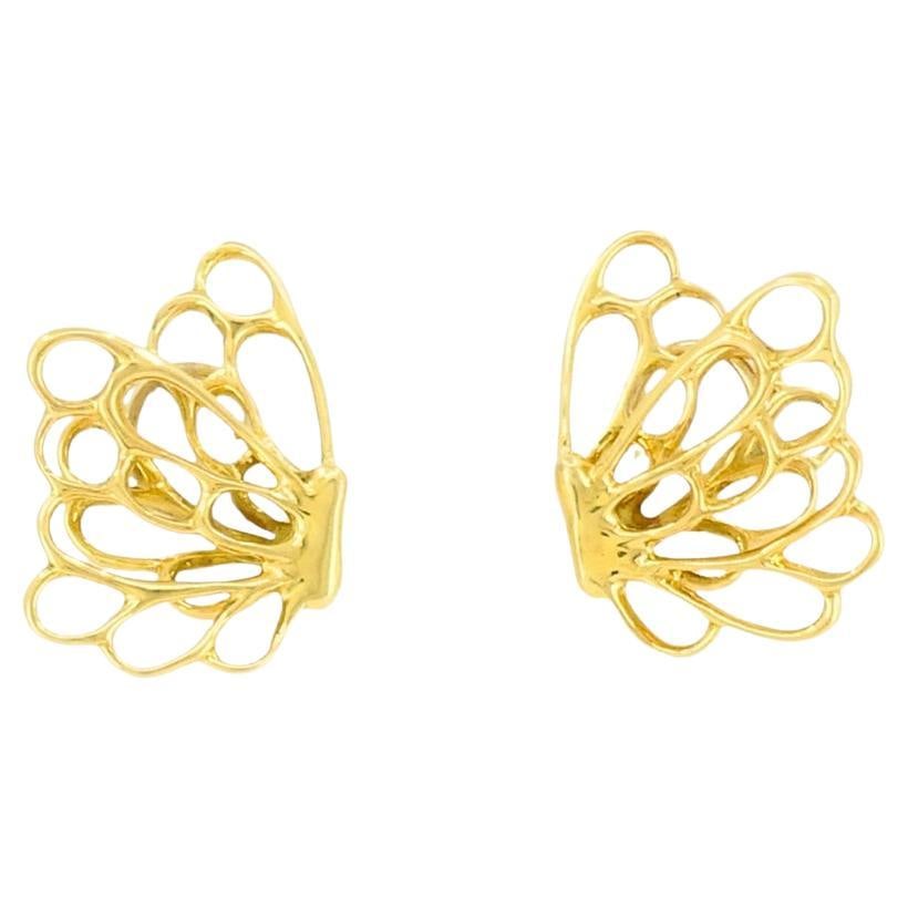Angela Cummings 18k Gold Butterfly Earrings Vintage Designer Jewelry - 7