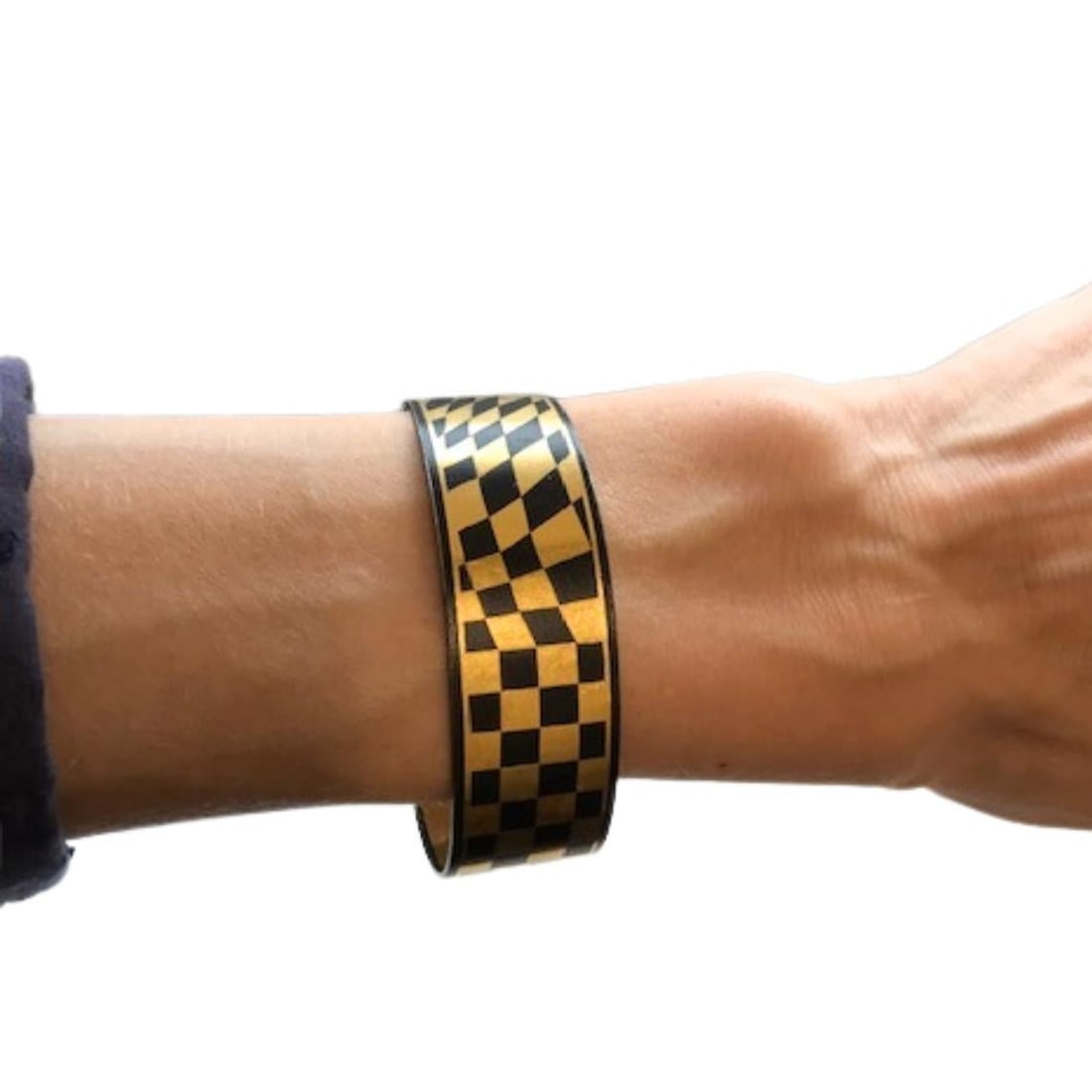 Vintage Tiffany & Co. Angela Cummings Damascene Gold Steel Lacquer Cuff Bangle - 6