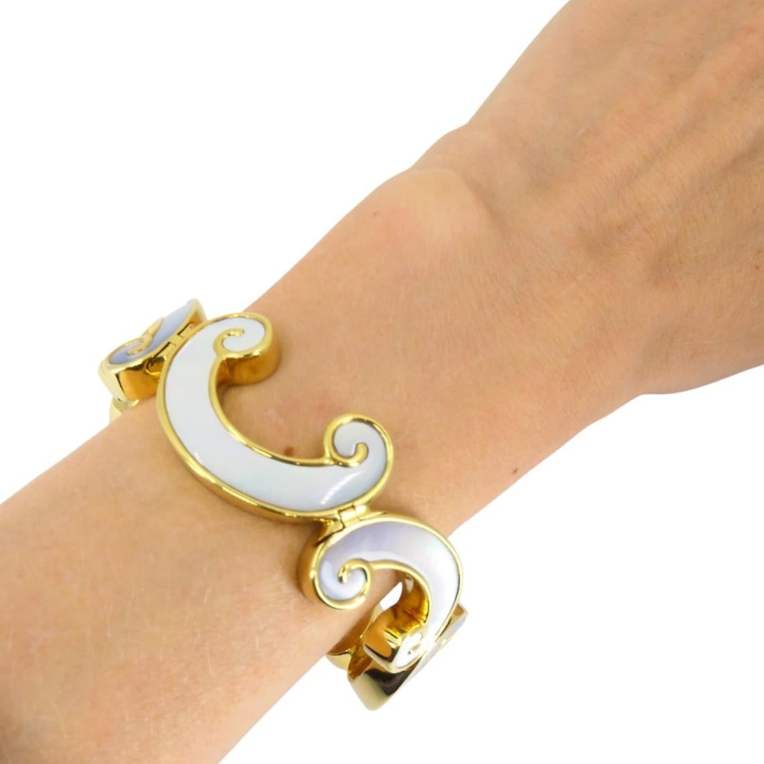 Vintage Angela Cummings 18K Gold and Mother of Pearl Bracelet - 9