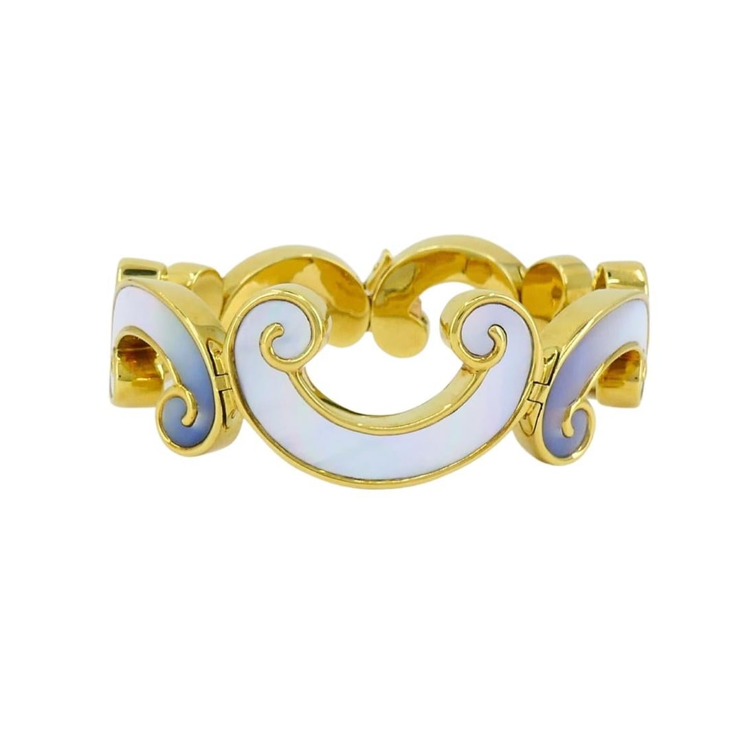 Vintage Angela Cummings 18K Gold and Mother of Pearl Bracelet - 10