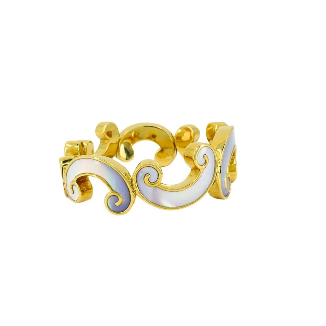 Vintage Angela Cummings 18K Gold and Mother of Pearl Bracelet - 11