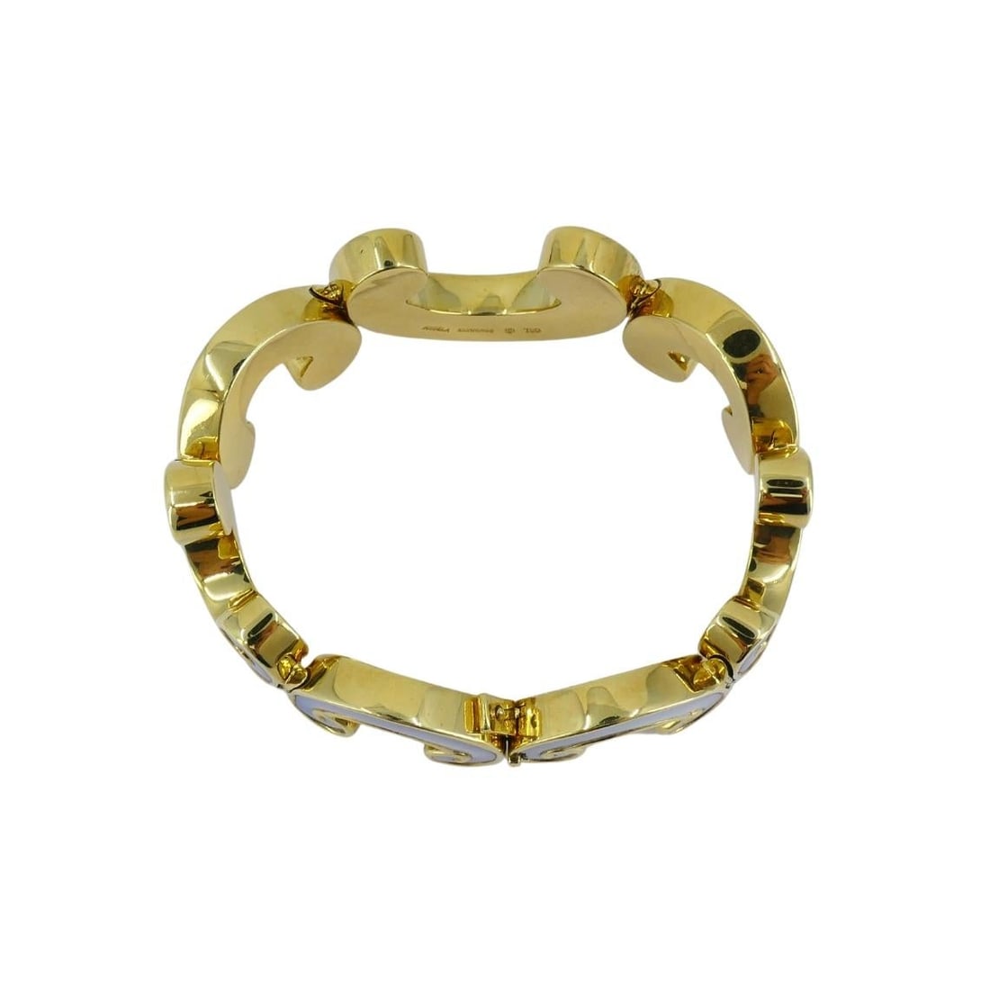 Vintage Angela Cummings 18K Gold and Mother of Pearl Bracelet - 14