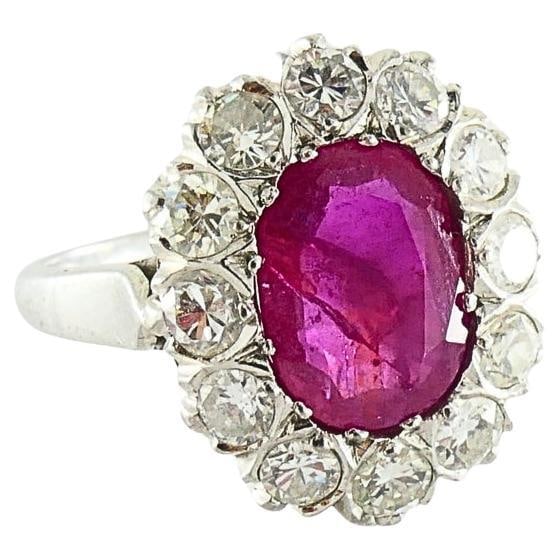 Vintage Ruby Diamond Cluster Ring 14k Gold (1 of 19)