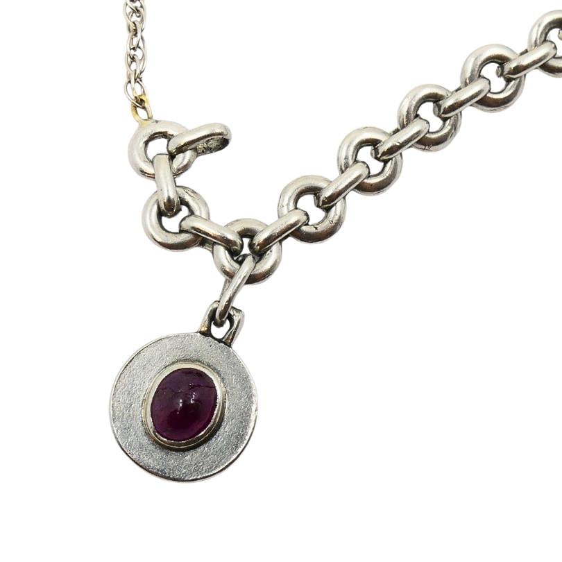 Vintage Platinum Charm Bracelet Diamond Gemstone - 3