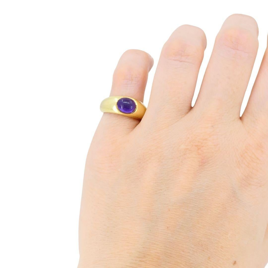Vintage Tiffany & Co. 18k Gold Cabochon Amethyst Ring - 9