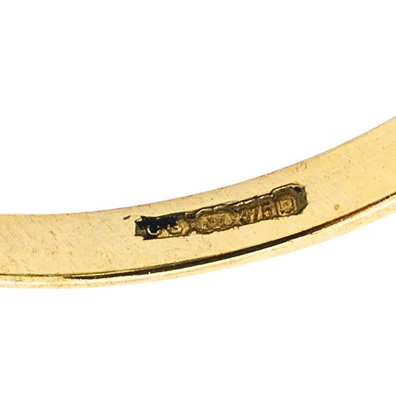 Vintage 9k Gold Emerald Diamond Three-Stone Ring - 6