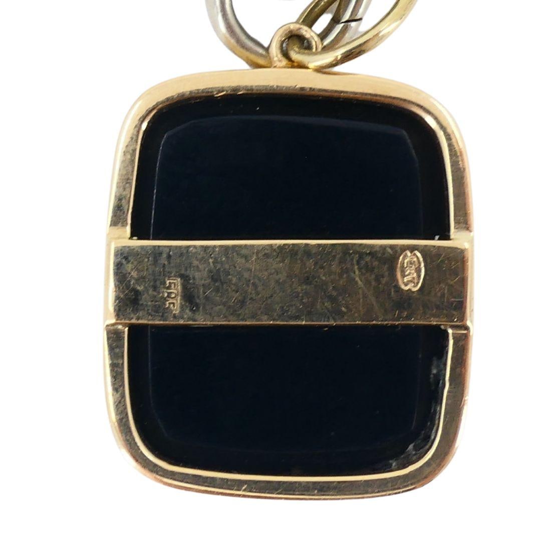 Sagittarius Astrological 14k Gold Platinum Onyx Watch Chain Pendant Necklace - 15