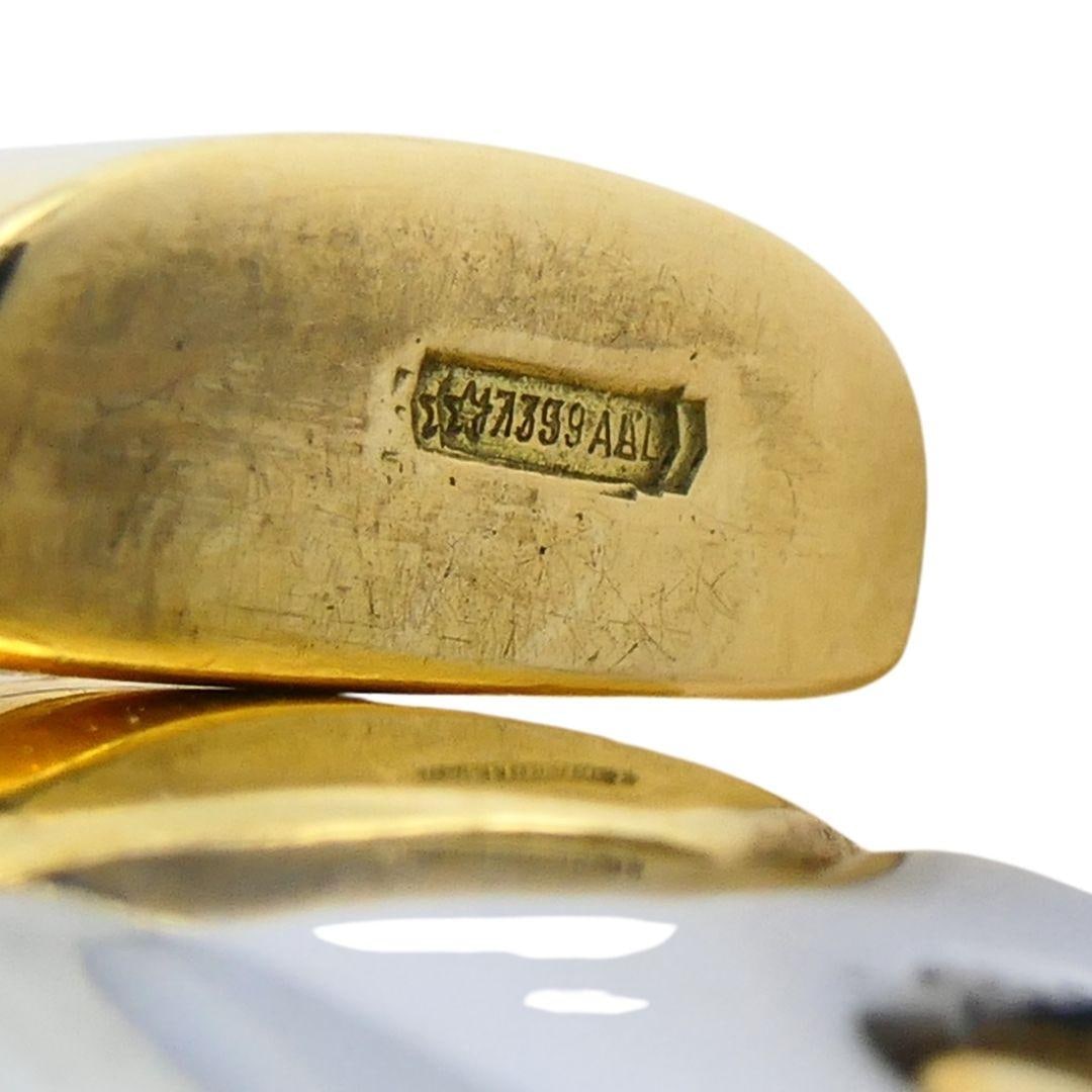 Vintage Bvlgari 18k Gold Steel Alveare Cuff Bracelet - 5