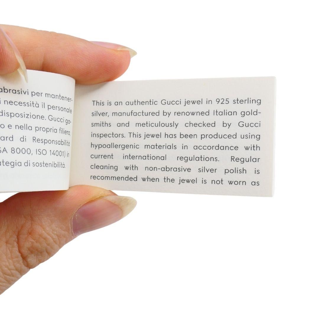 Gucci Sterling Silver Enamel Interlocking G Cuff Bracelet - 6