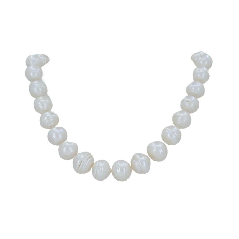 Vintage 14k Gold Baroque Cultured Pearl Necklace - 13