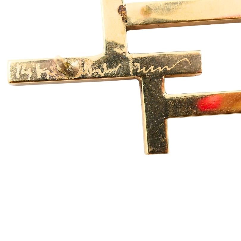 14k Gold Geometric Earrings Frame Design - 15