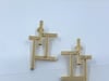 14k Gold Geometric Earrings Frame Design - 18