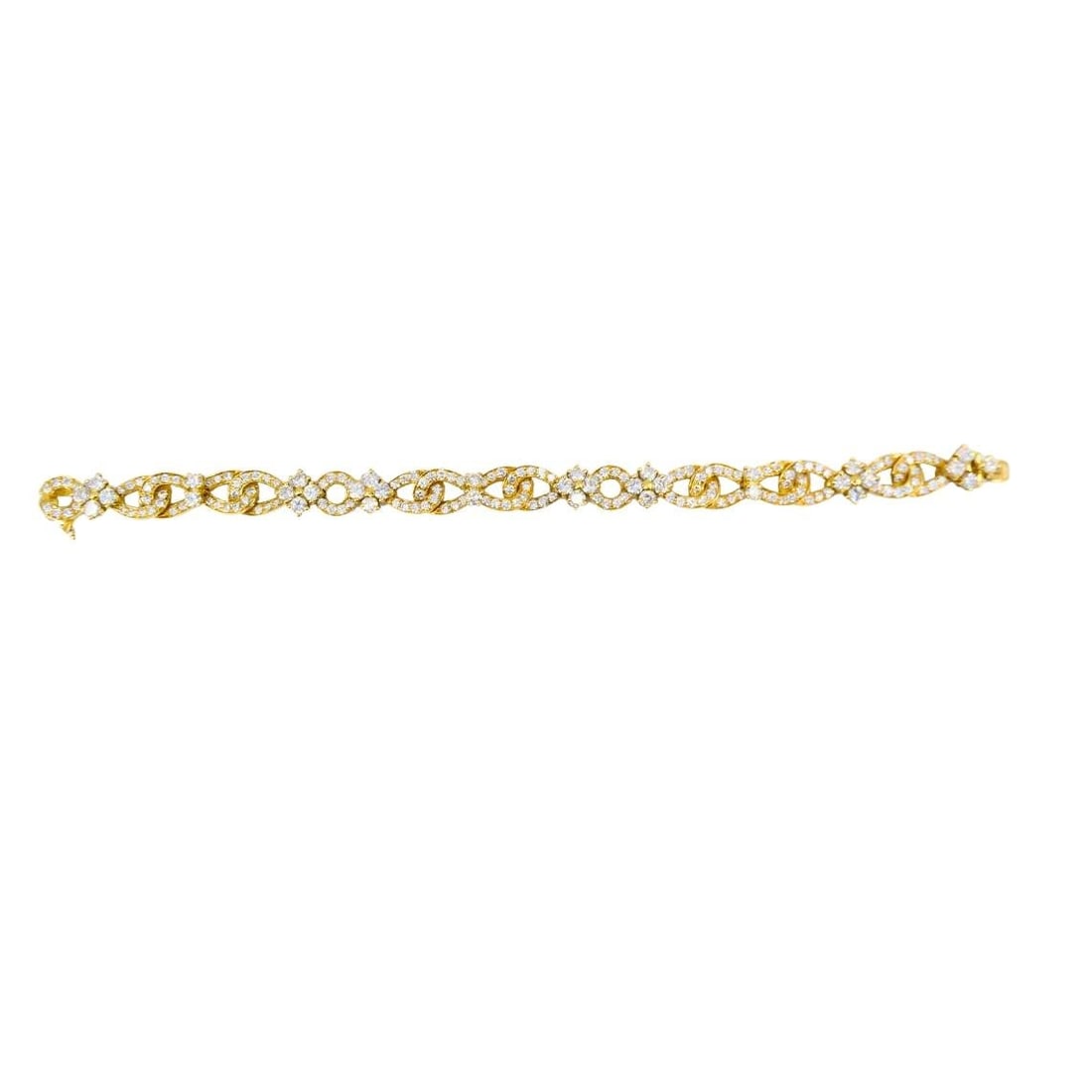 Van Cleef & Arpels 18k Gold Diamond Link Bracelet - 19