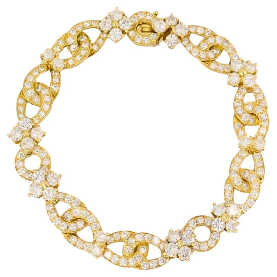 Van Cleef & Arpels 18k Gold Diamond Link Bracelet - 7