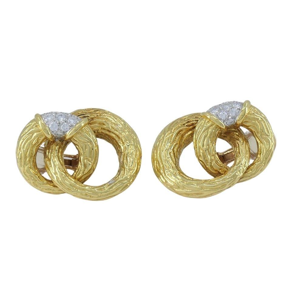 Vintage Boucheron 18k Gold Platinum Diamond Drop Clip Earrings - 11