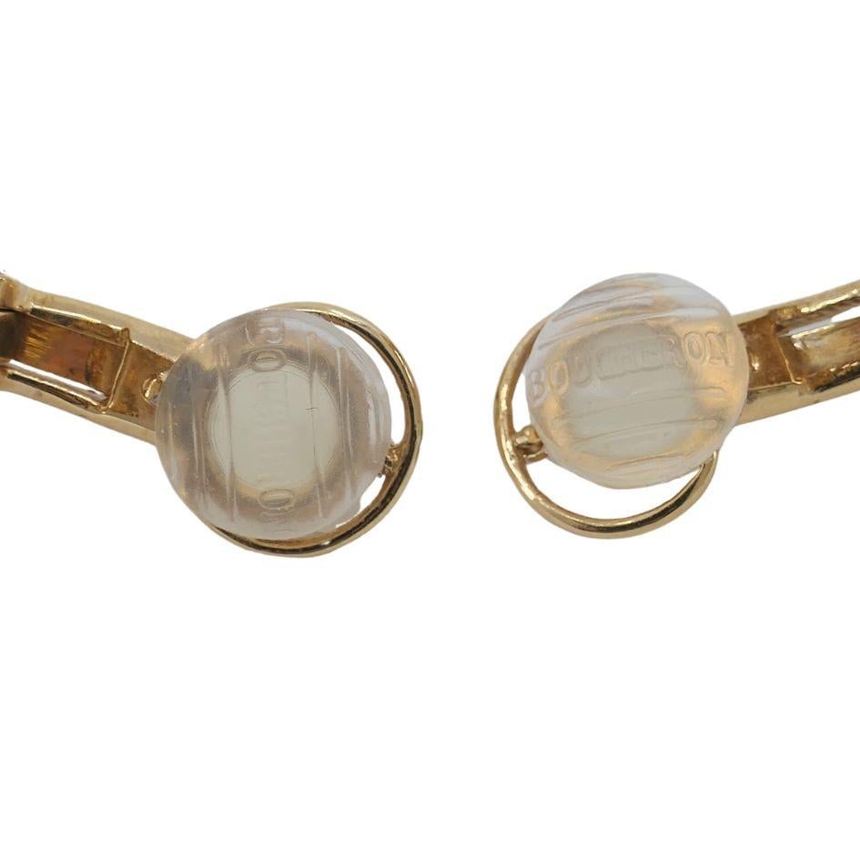 Vintage Boucheron 18k Gold Platinum Diamond Drop Clip Earrings - 2
