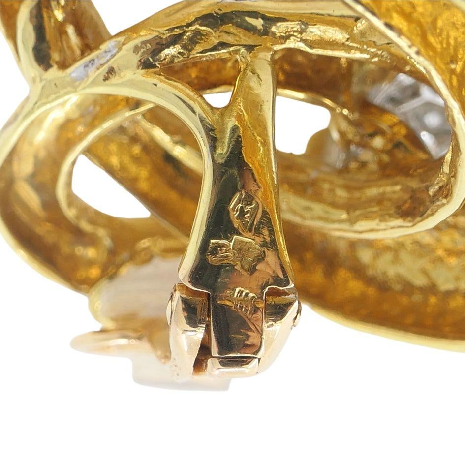 Vintage Boucheron 18k Gold Platinum Diamond Drop Clip Earrings - 6