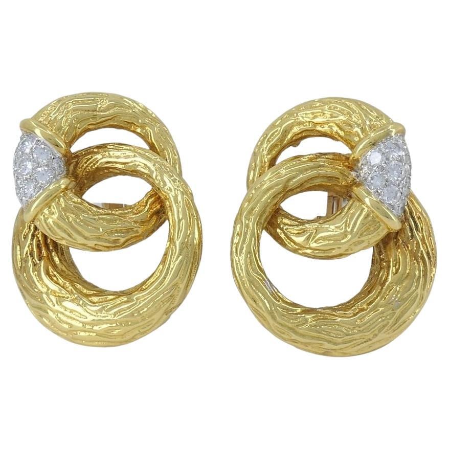 Vintage Boucheron 18k Gold Platinum Diamond Drop Clip Earrings - 7